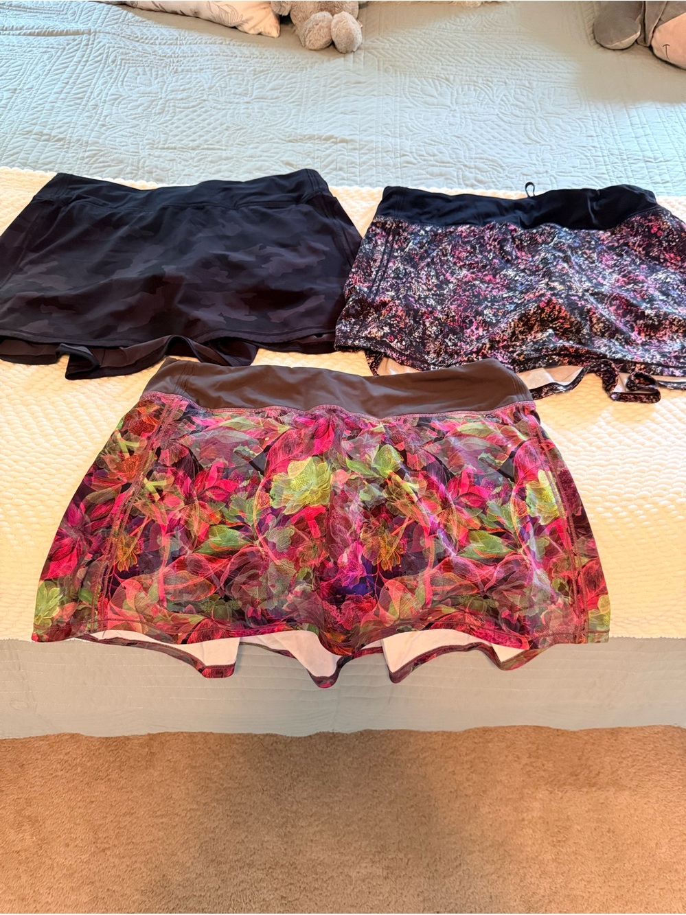Lululemon Women’s Floral Active Skort Shorts - Pink & Black Multicolor